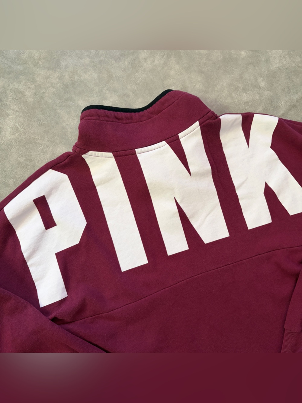 Victorias Secret PINK maroon varsity quarter zip oversized sweatshirt - Picture 10 of 10